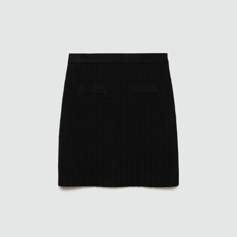 Mango Black Co-ord set knitted top + miniskirt NWT - Picture 3 of 7